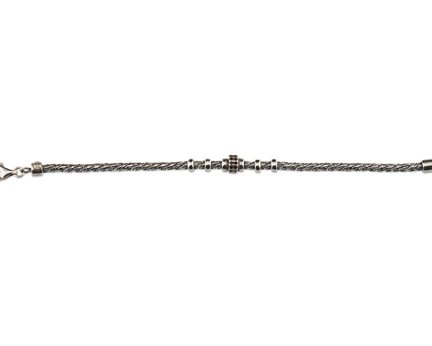 Bracelet Deep silver with black zircons Sovrani