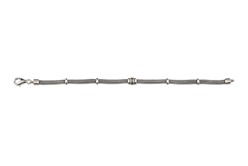 Bracciale Uomo Deep argento con zirconi neri Sovrani