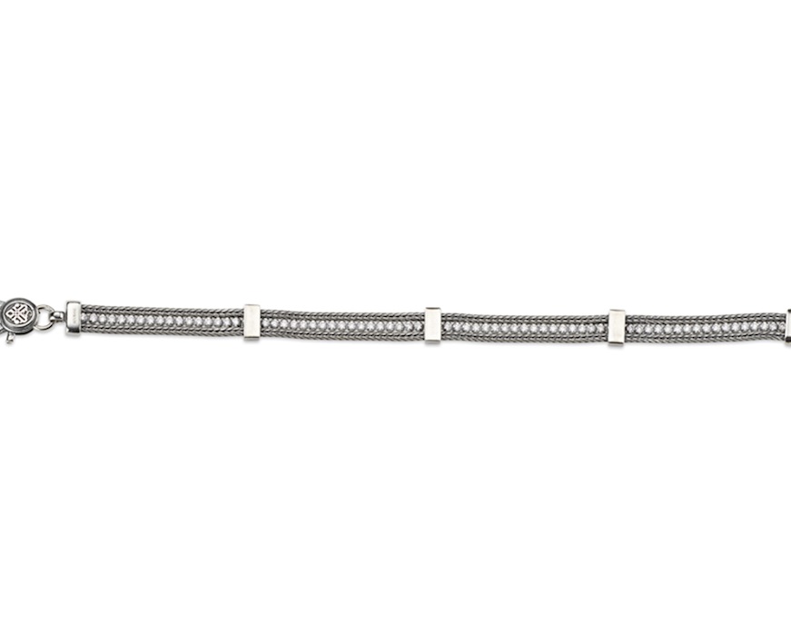 Bracelet Deep silver with white zircons Sovrani