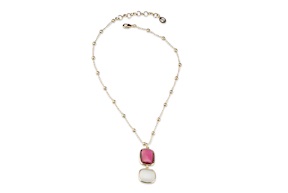 Necklace Annette with fuchsia cat's eye and mother-of-pearl Sovrani