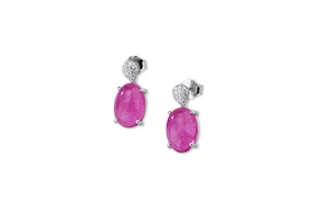 Earrings Luce silver with cubic zirconia and fuchsia fusion stone Sovrani