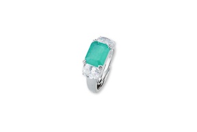 Ring Luce silver with cubic zirconia and green fusion stone Sovrani