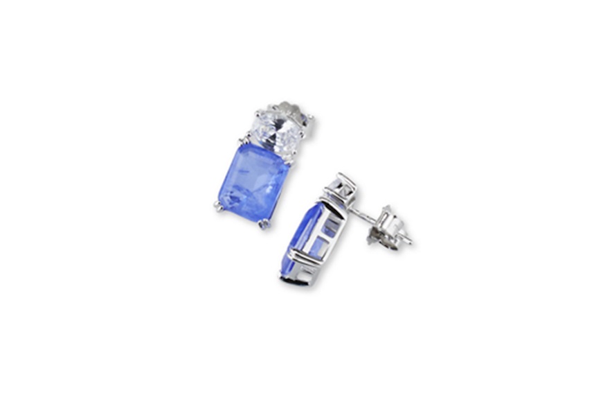 Earrings Luce silver with cubic zirconia and sapphire fusion stone Sovrani
