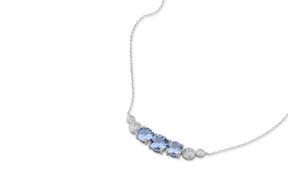 Collana Luce argento con cubic zirconia e zirconi acquamarina Sovrani