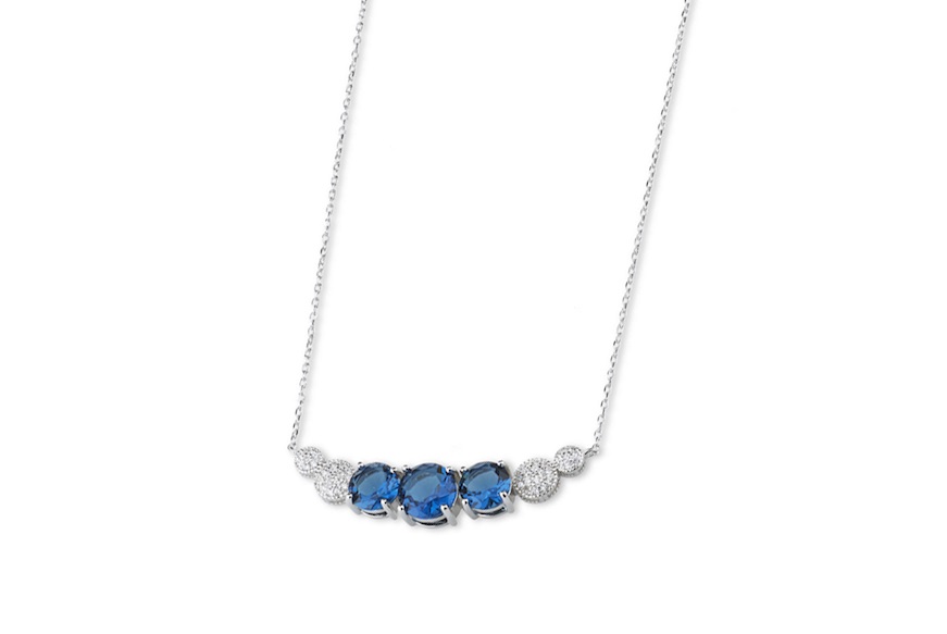 Necklace Luce silver with cubic zirconia and london topaz zircons Sovrani