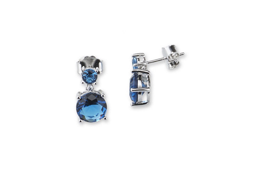 Earrings Luce silver with cubic zirconia and london topaz zircons Sovrani