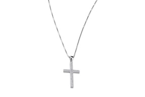 Collana Luce argento con ciondolo croce in cubic zirconia Sovrani