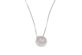 Collana Luce argento con cubic zirconia e zircone rosa Sovrani