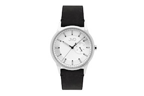 Orologio da polso uomo acciaio con cinturino in pelle Jvd