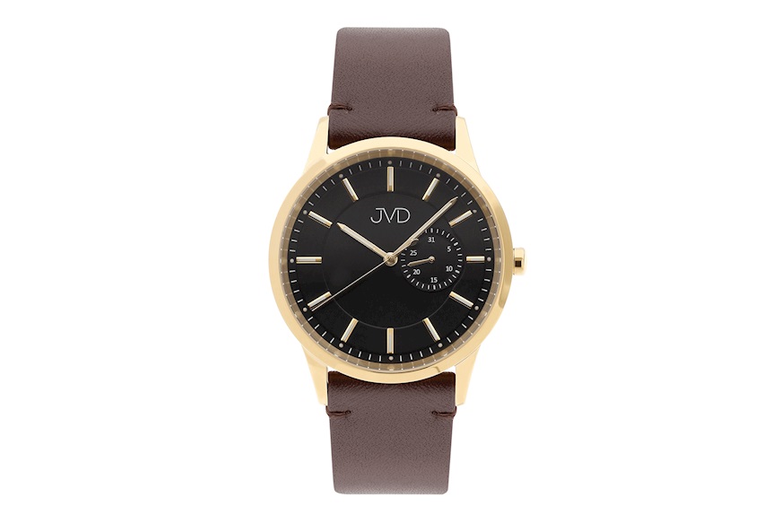 Orologio da polso uomo acciaio con cinturino in pelle Jvd