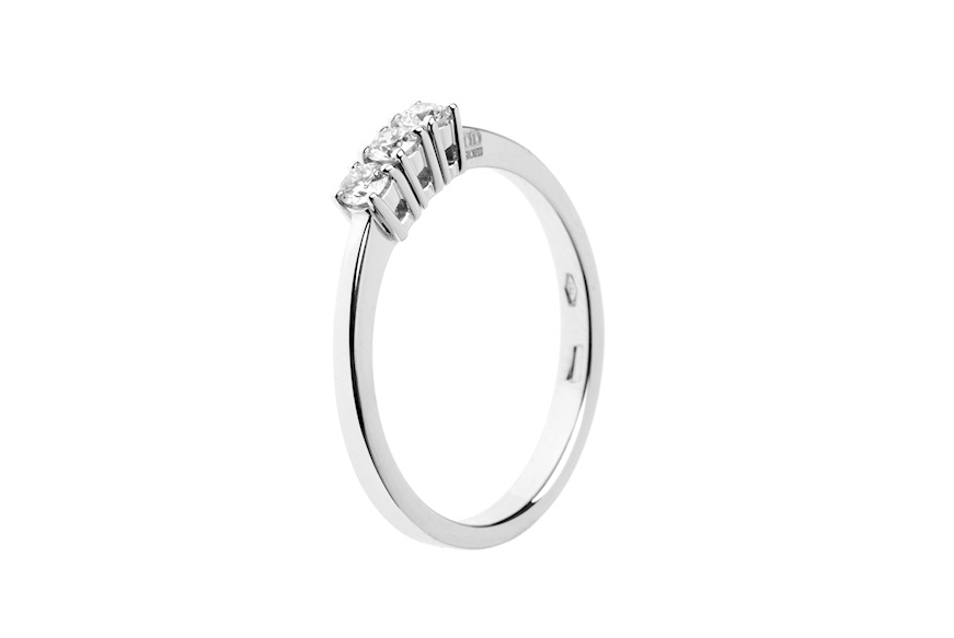 Ring Trilogy gold 750‰ and diamonds ct. 0.25 Davite & Delucchi