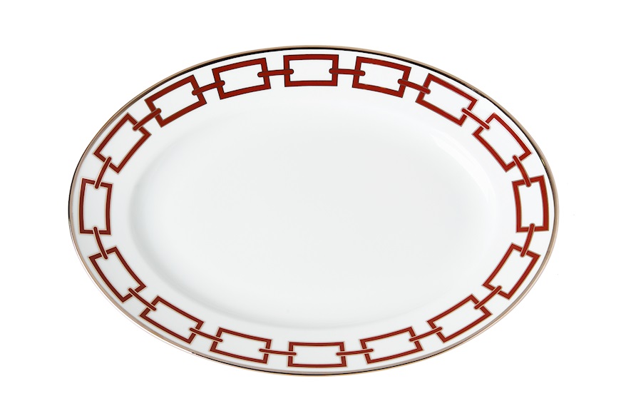 Tray Catene Scarlatto porcelain Richard Ginori