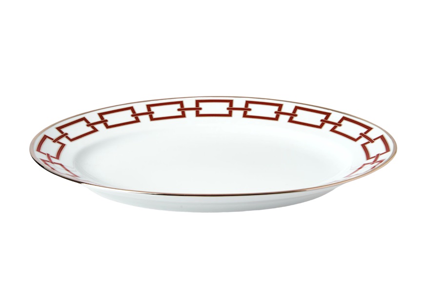 Tray Catene Scarlatto porcelain Richard Ginori