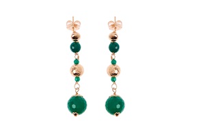 Earrings silver with green agate Luisa della Salda