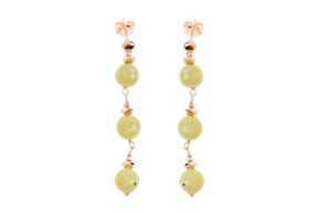 Earrings silver with new jade and hematite Luisa della Salda