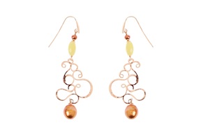 Earrings silver with new jade and pearls Luisa della Salda
