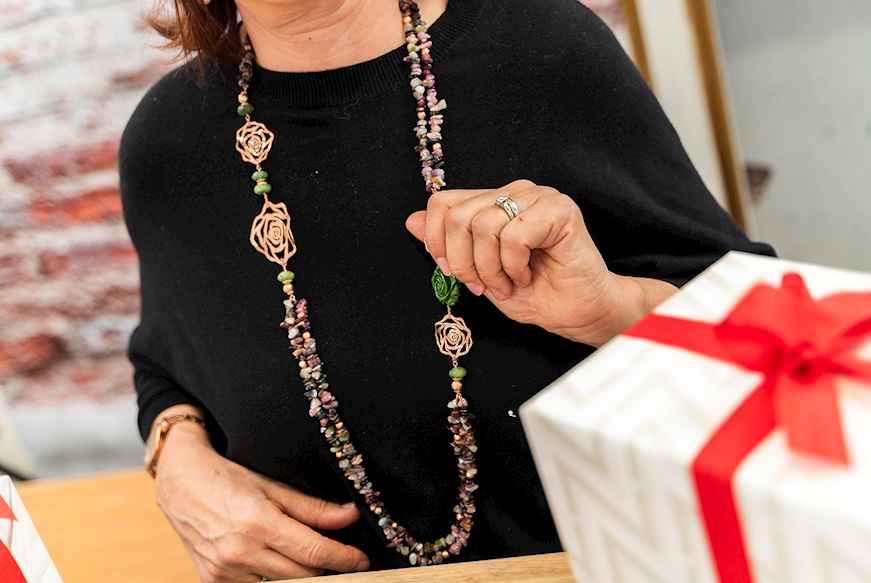 Necklace silver with tourmalines Luisa della Salda