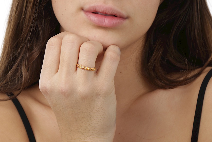 Wedding ring gold 750‰ 2 rows of yellow zircons Selezione Zanolli