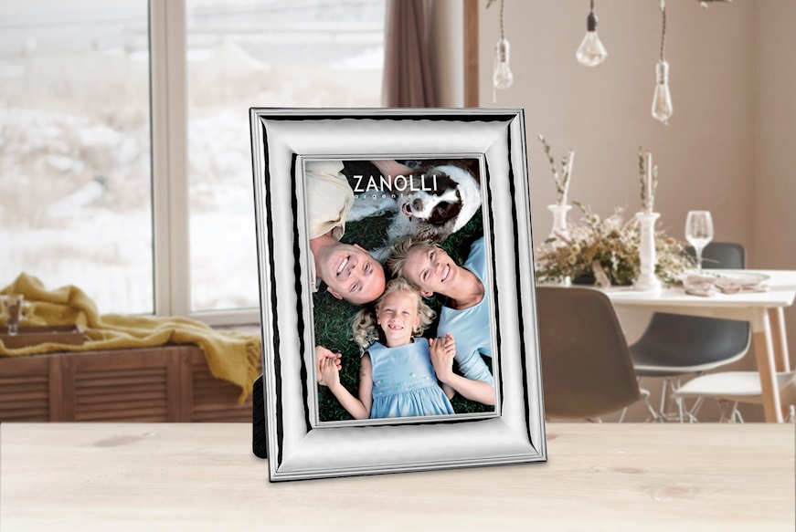 Picture frame bilaminated Silver with glossy band Selezione Zanolli