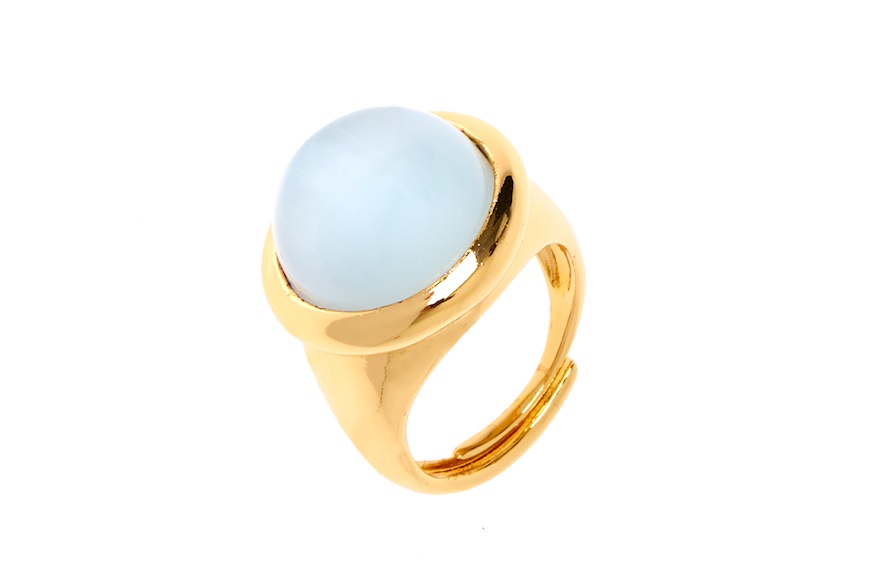 Ring Crystal Magic with mother-of-pearl cat's eye stone Sovrani
