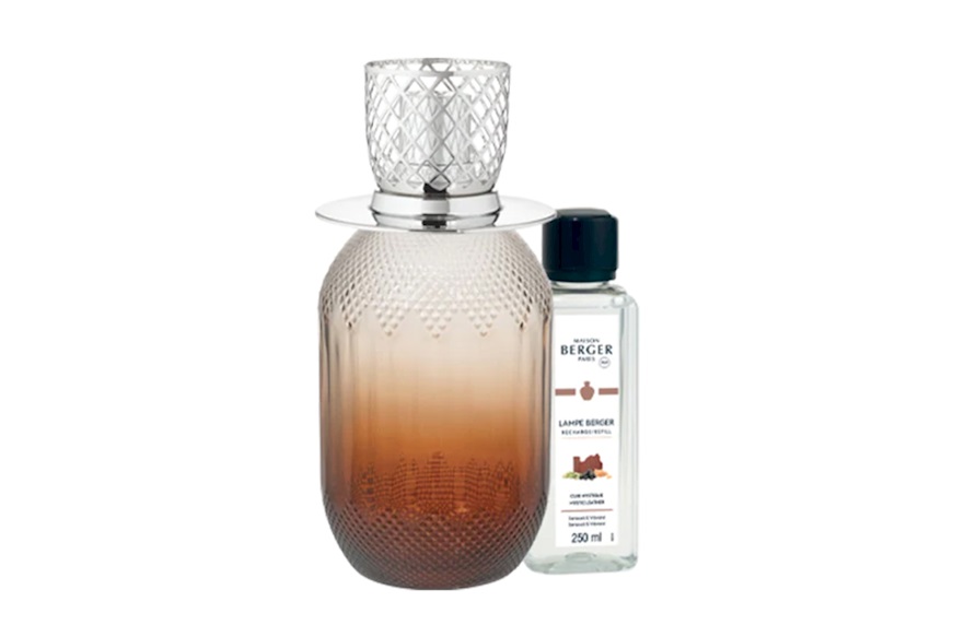 Gift pack lamp Evanescence Fulve with 250 ml perfume Cuir Mystique Maison Berger Paris