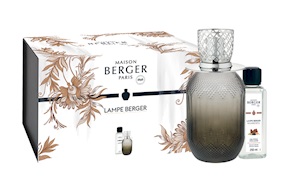 Gift pack lamp Evanescence Grise with 250 ml perfume Cuir Mystique Maison Berger Paris