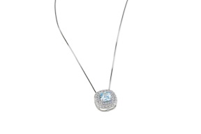 Collana Luce argento con cubic zirconia e zircone acquamarina Sovrani