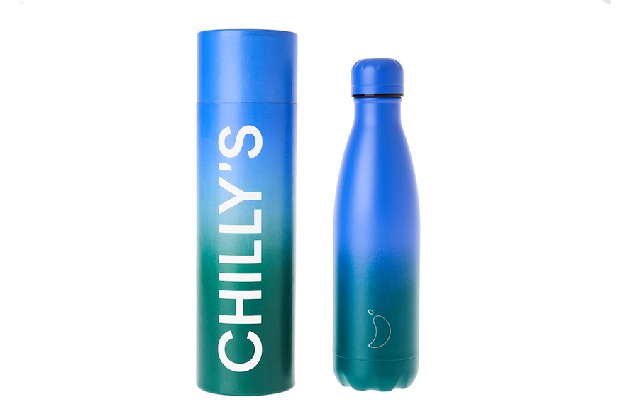 Bottiglia termica acciaio Gradient Verde e Blu Chilly's Bottles