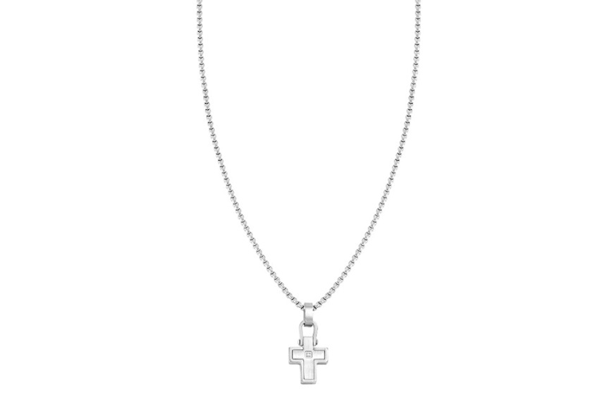 Necklace Manvision steel with cross pendant and zircon Nomination