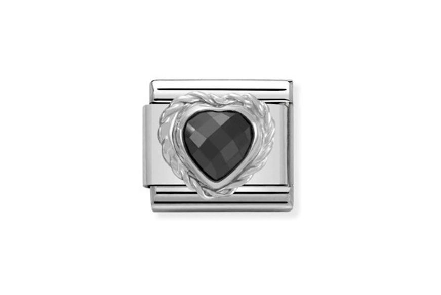 Black Heart Composable steel silver and zircons Nomination