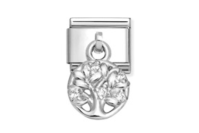 Pendente Albero della Vita Composable acciaio argento e zirconi Nomination