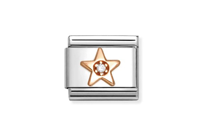 Star Composable steel rosè gold and zircons Nomination