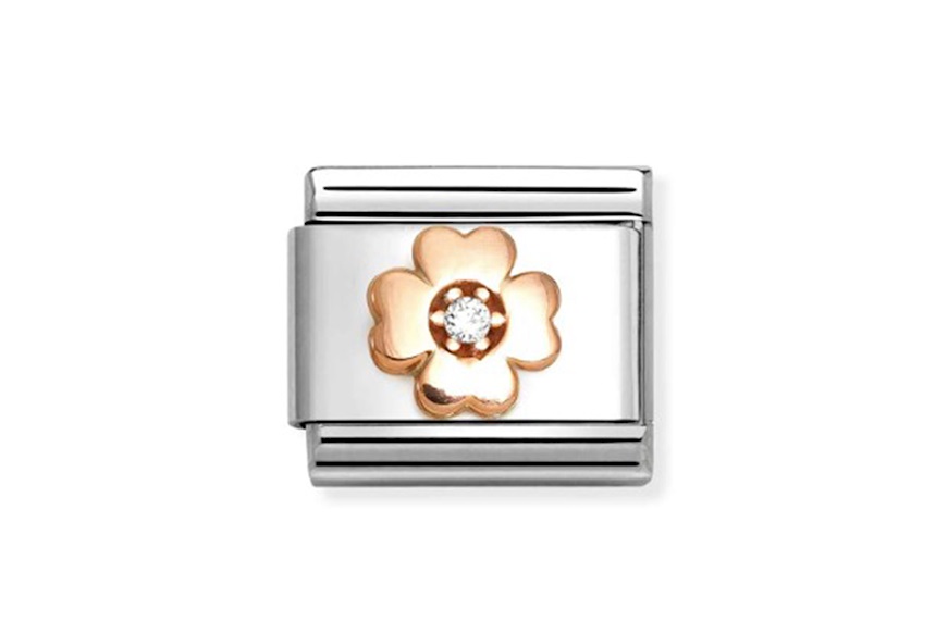 Four-leaf Clover Composable steel rosè gold and zircons Nomination