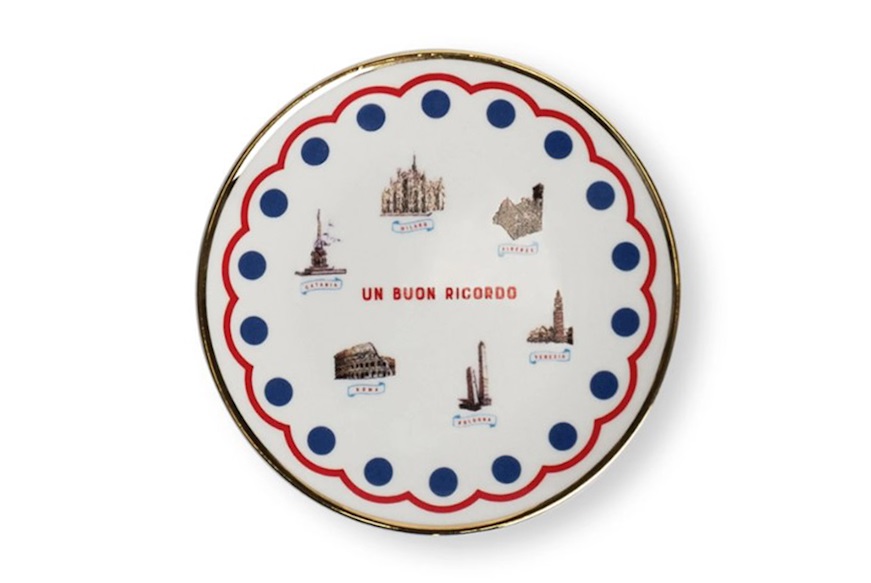 Plate Un Buon Ricordo porcelain Monumenti Bitossi home