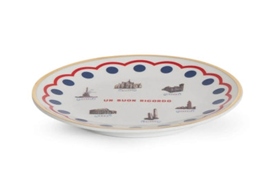 Plate Un Buon Ricordo porcelain Monumenti Bitossi home