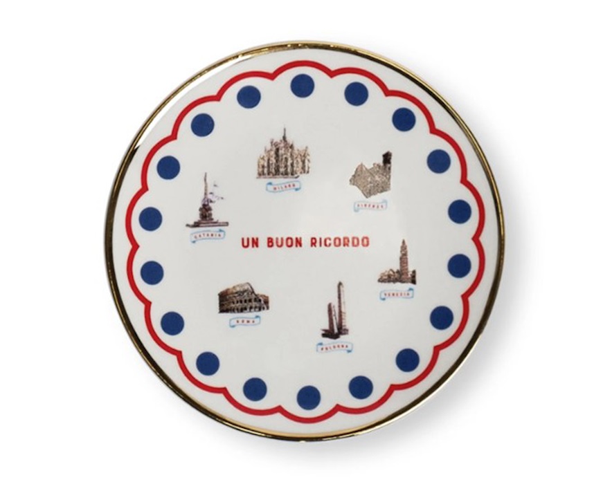 Piattino Un buon ricordo porcellana Monumenti Bitossi home