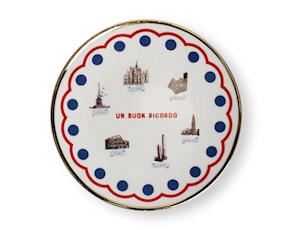 Piattino Un buon ricordo porcellana Monumenti Bitossi home