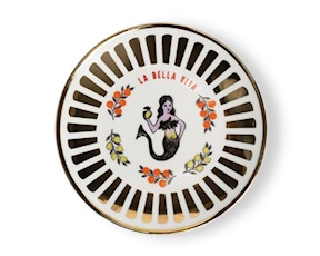 Piattino Un buon ricordo porcellana Sirenetta Bitossi home