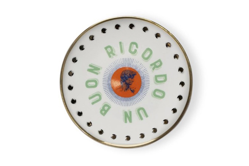 Plate Un Buon Ricordo porcelain David Bitossi home