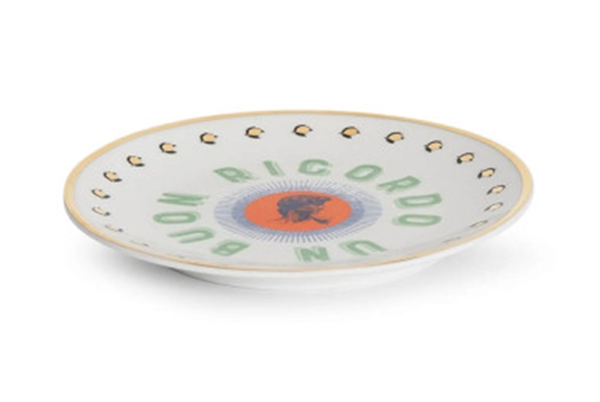 Plate Un Buon Ricordo porcelain David Bitossi home