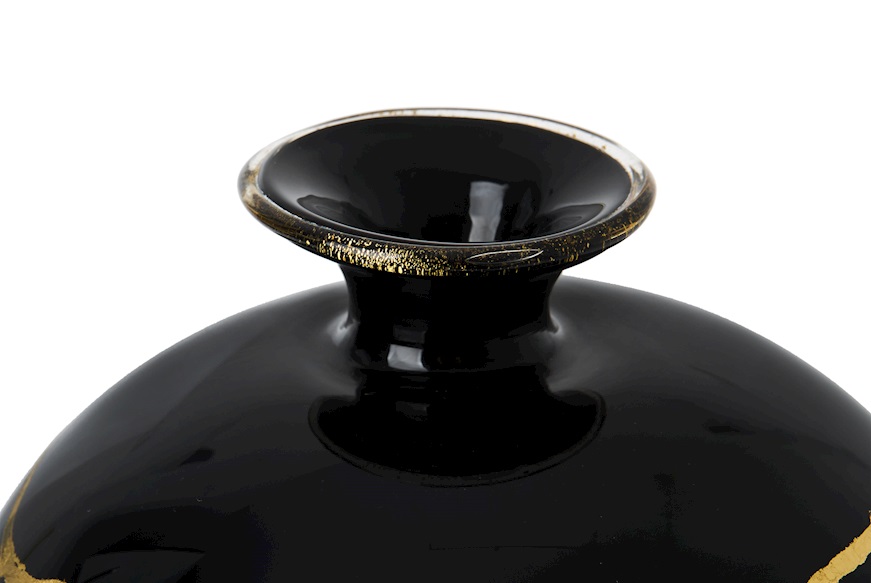 Vaso Veronese vetro di Murano nero Venini