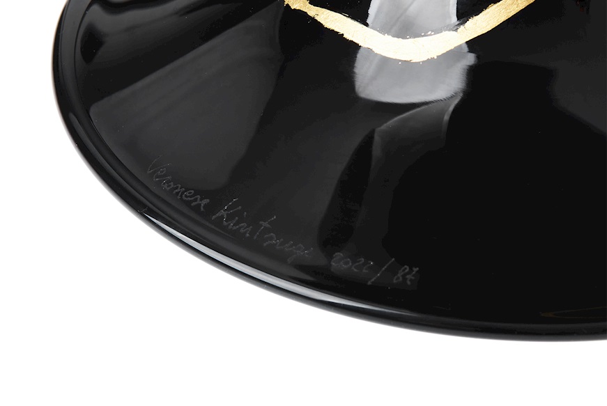 Vaso Veronese vetro di Murano nero Venini