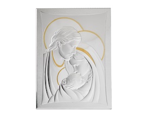 Quadro Sacra Famiglia argento pvd con inserti dorati Selezione Zanolli