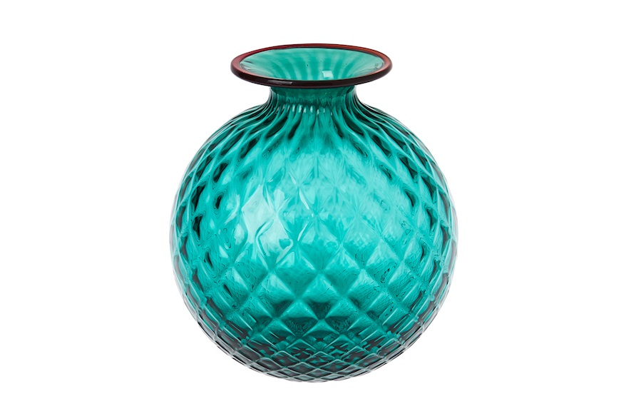 Vase Monofiore Balloton Murano glass Paraiba in limited edition Venini