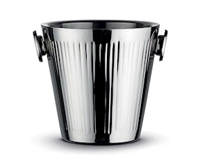 Secchiello champagne acciaio con finitura plissè per 1-2 bott. Pozzi Milano