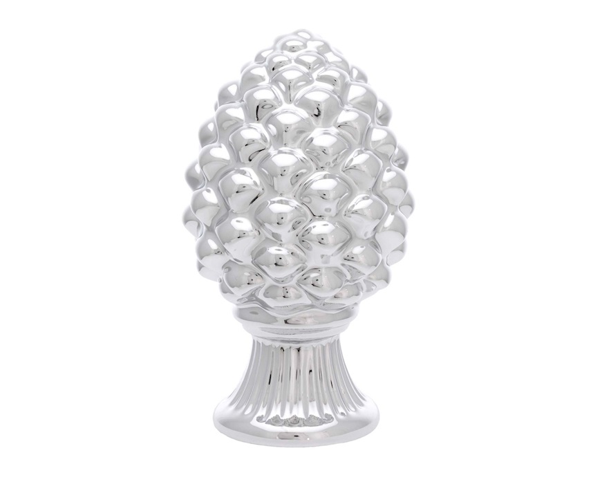 Soprammobile Pigna Argento porcellana con base argentata Selezione Zanolli