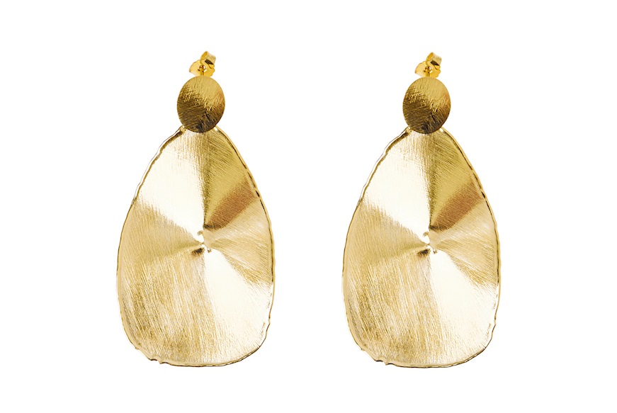 Orecchini pendenti ovali argento dorato Selezione Zanolli