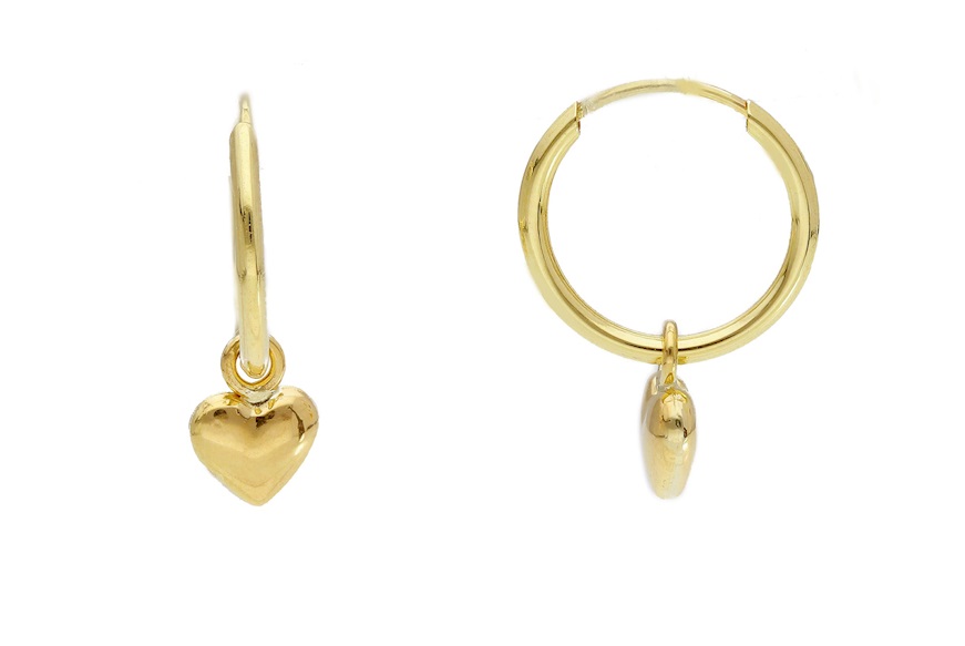 Orecchini a cerchio oro 750‰ con cuore Selezione Zanolli