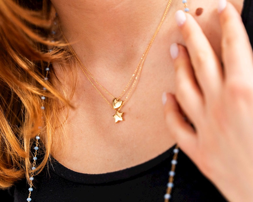 Ciondolo A Forma Di Cuore In Oro Giallo Massiccio 18k (750%) - Italia - Foto 10