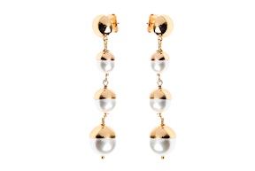 Orecchini pendenti Fashion Mood ottone finitura dorata con perle Sovrani